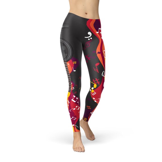 Guitar and Music Note Leggings