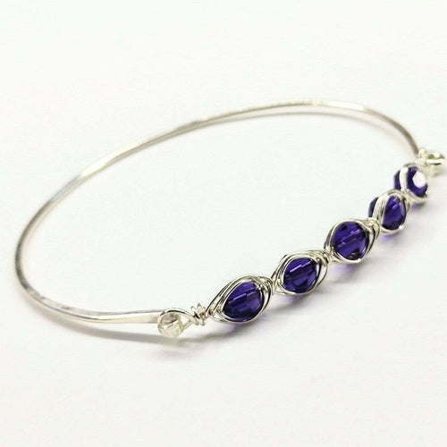 Larger Oval Shaped Swarovski Crystal Bar Bangle Bracelet