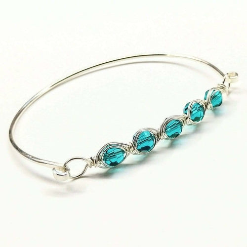 Larger Oval Shaped Swarovski Crystal Bar Bangle Bracelet