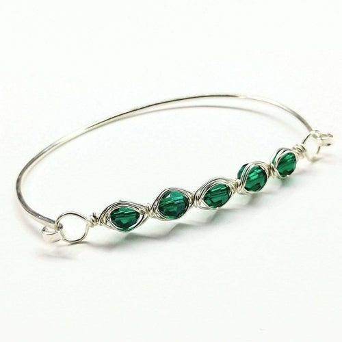 Larger Oval Shaped Swarovski Crystal Bar Bangle Bracelet