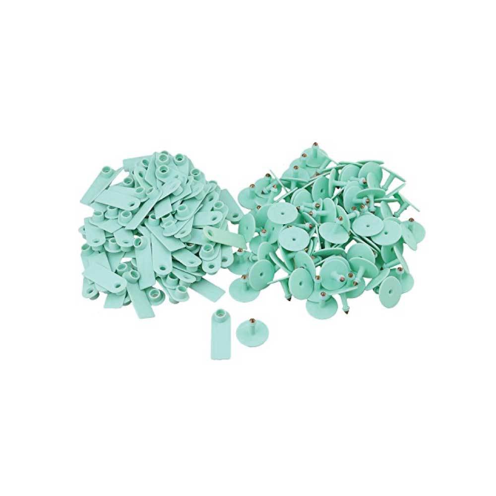 100x Cattle Ear Tags 5x2cm Set - Mini Green Blank Pig Goat Livestock