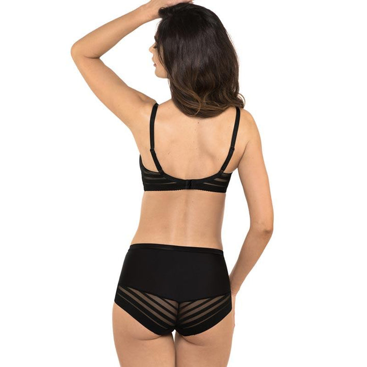 Full Figure Padded Striped Bra Gorteks Luna Black