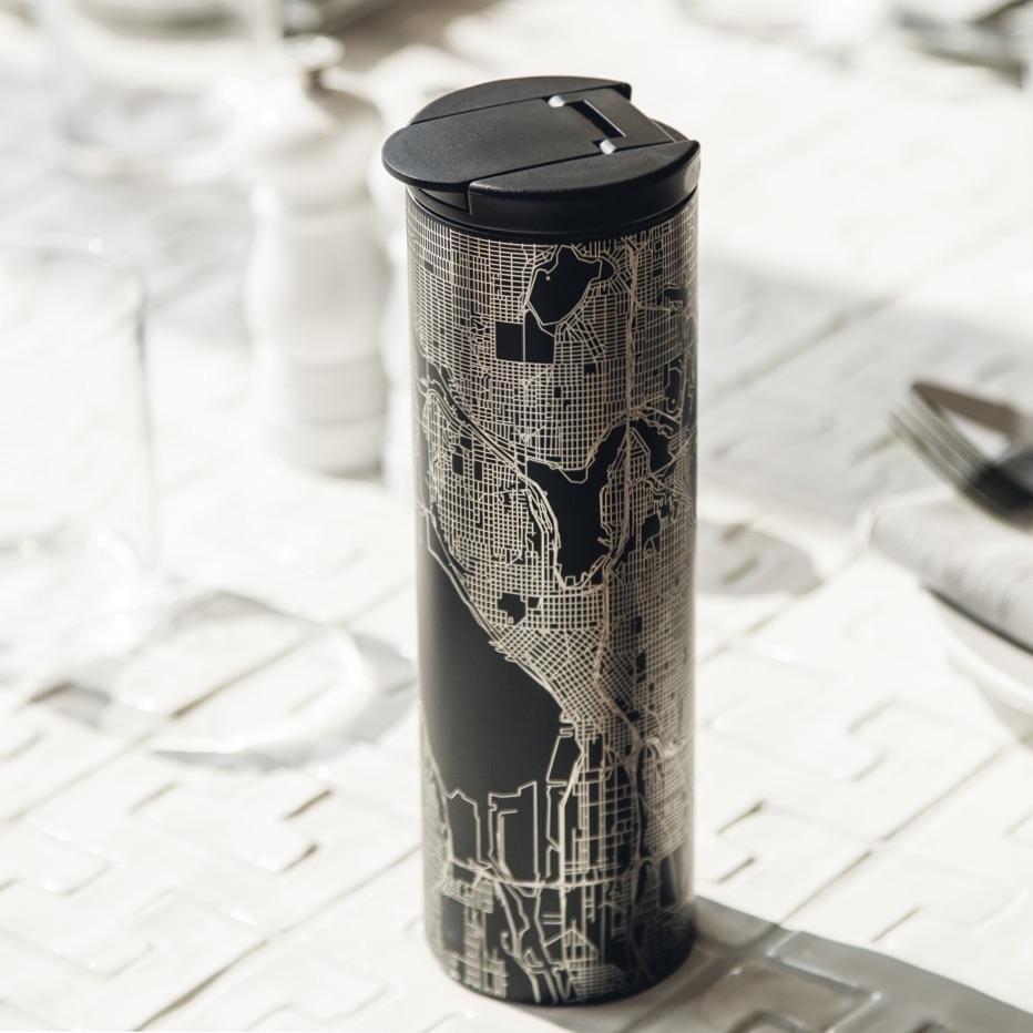 Pittsburgh - Pennsylvania Map Tumbler in Matte Black