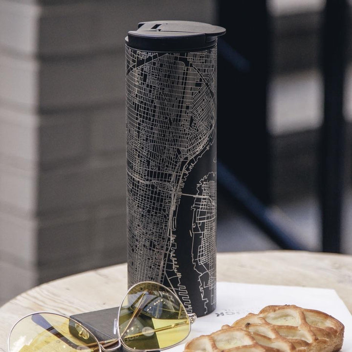 Pittsburgh - Pennsylvania Map Tumbler in Matte Black