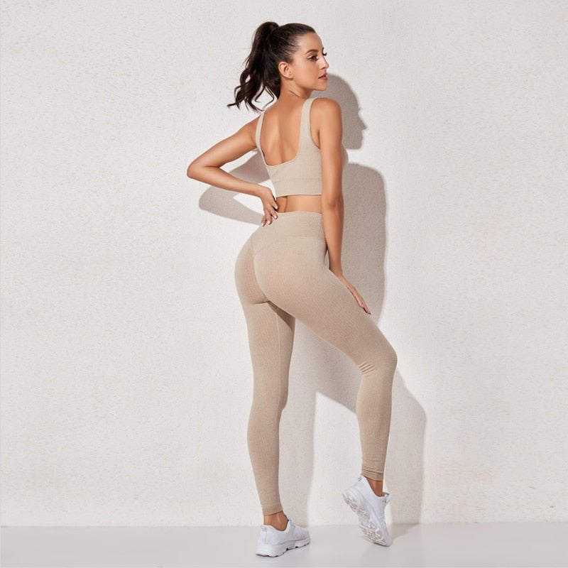 Women's Sportswear Fitness Yoga Sets High Waist Sports Leggings Sports