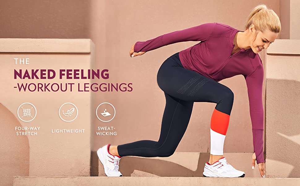 Women's Seamless High Waisted Leggings Naked Feeling Ventilation Holes