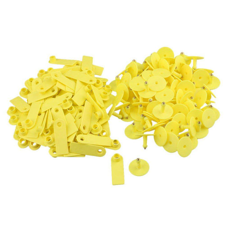 100x Cattle Ear Tags 5x2cm Set - Mini Yellow Blank Pig Goat Livestock