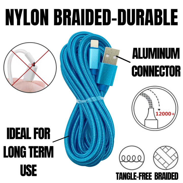 2 Pack 10FT XL Charger Compatible for Iphone Cable Nylon Woven