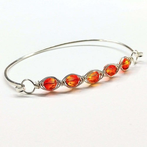 Larger Oval Shaped Swarovski Crystal Bar Bangle Bracelet