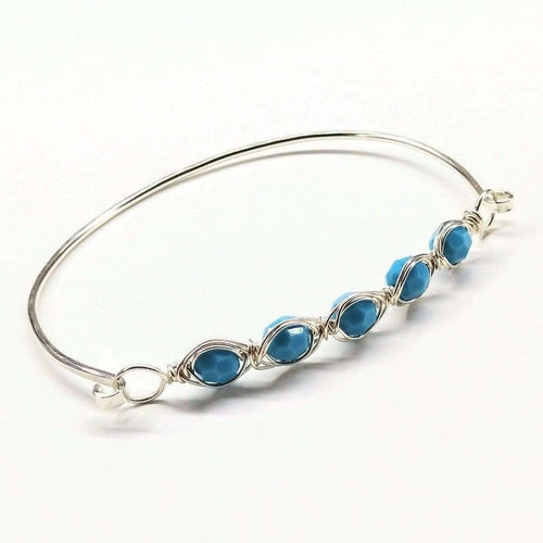Larger Oval Shaped Swarovski Crystal Bar Bangle Bracelet