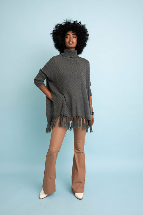 Sweater Weather Roll-Neck Poncho