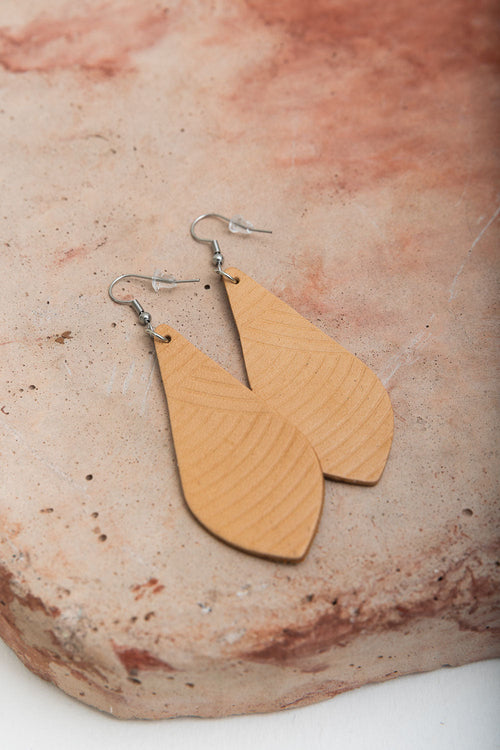 Teardrop Leather Earrings