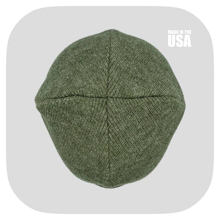 The Beanie Factory Cuffed Winter Hat, Made in U.S., Green Beanie