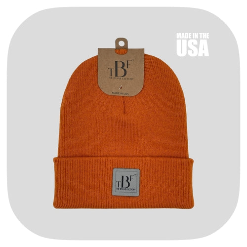 The Beanie Factory Cuffed Winter Hat, Made in U.S., Green Beanie