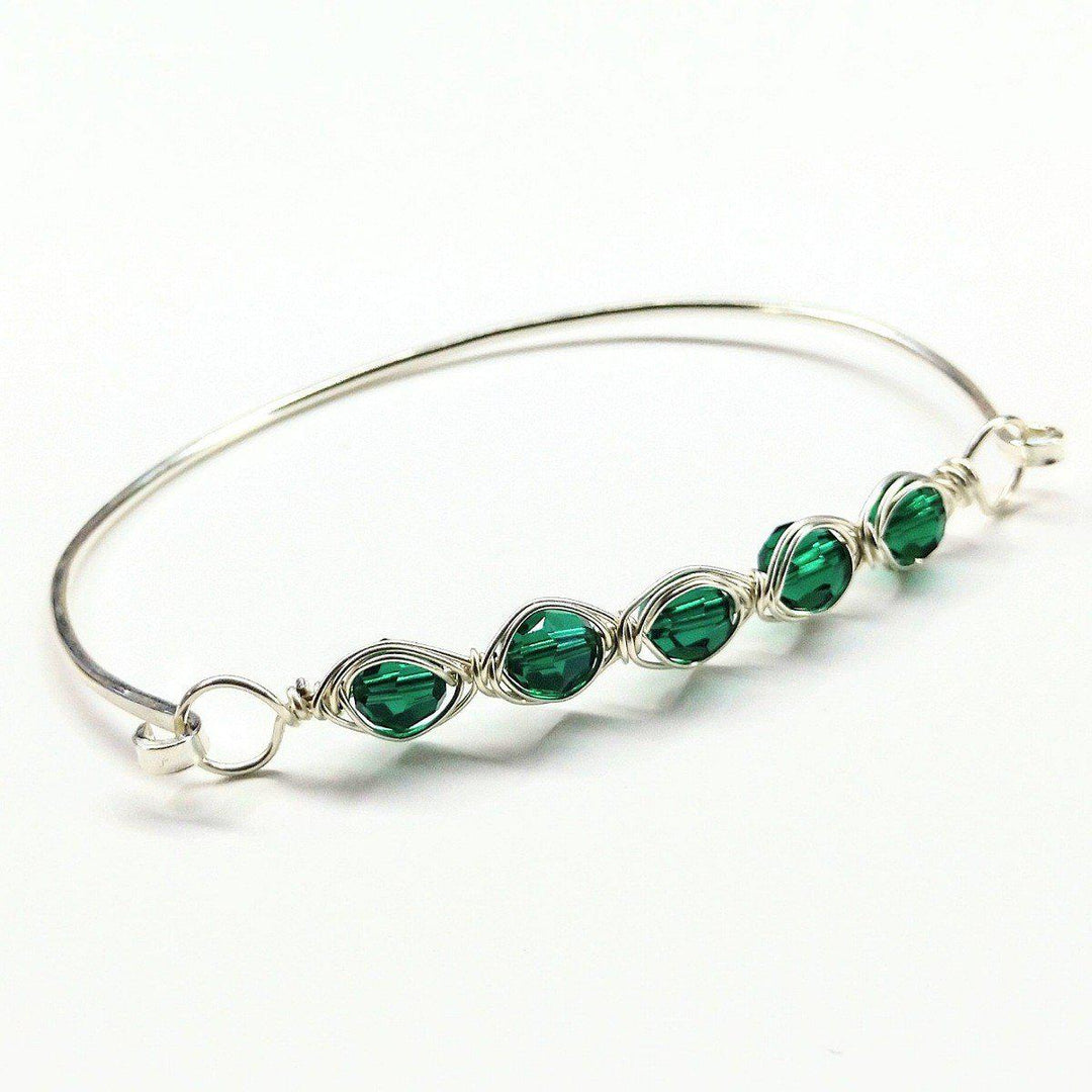 Larger Oval Shaped Swarovski Crystal Bar Bangle Bracelet