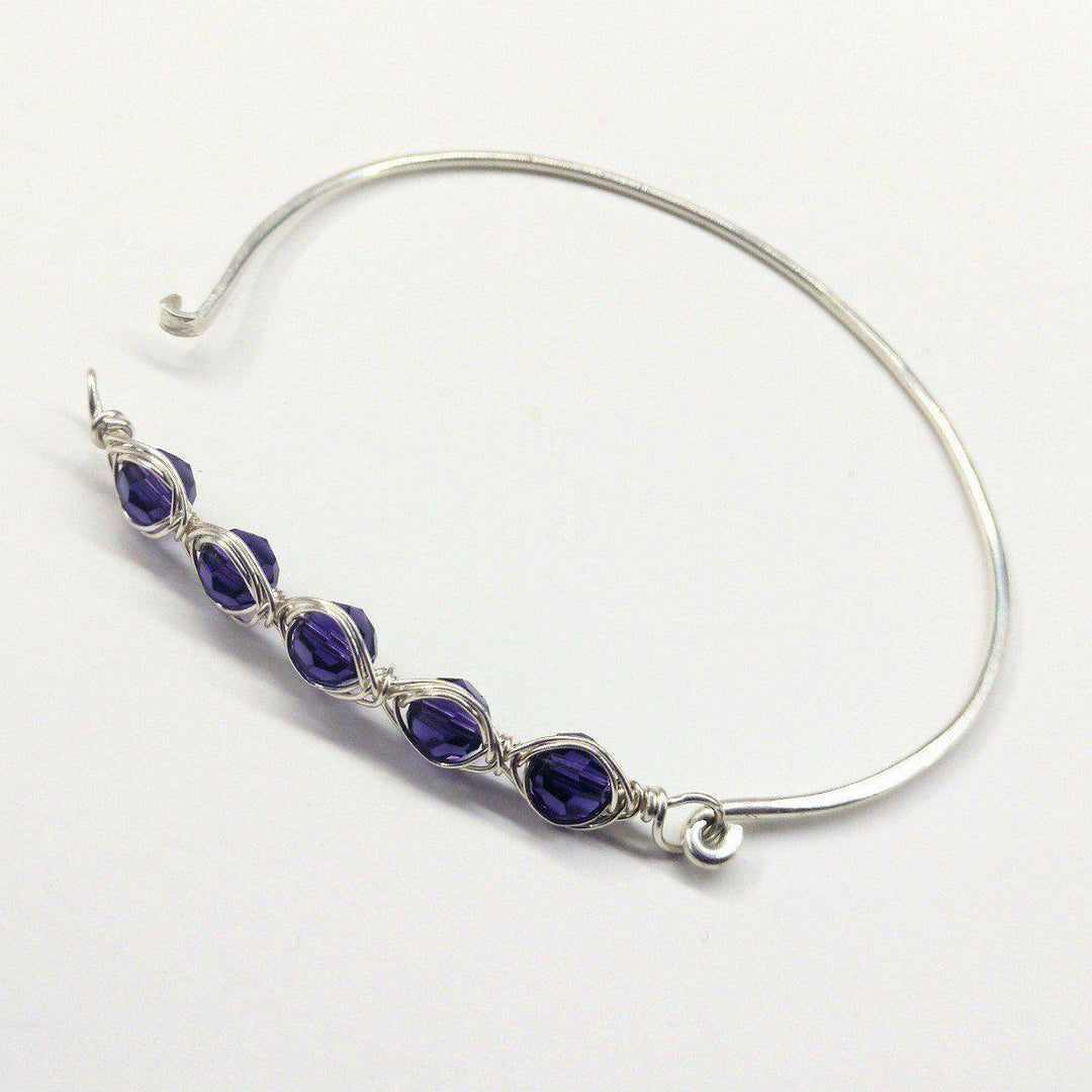 Larger Oval Shaped Swarovski Crystal Bar Bangle Bracelet