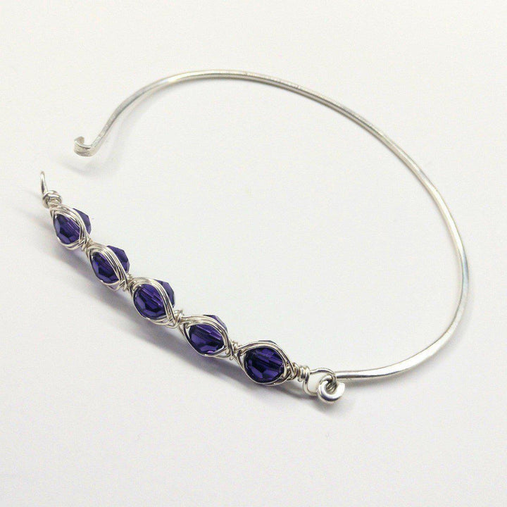 Larger Oval Shaped Swarovski Crystal Bar Bangle Bracelet